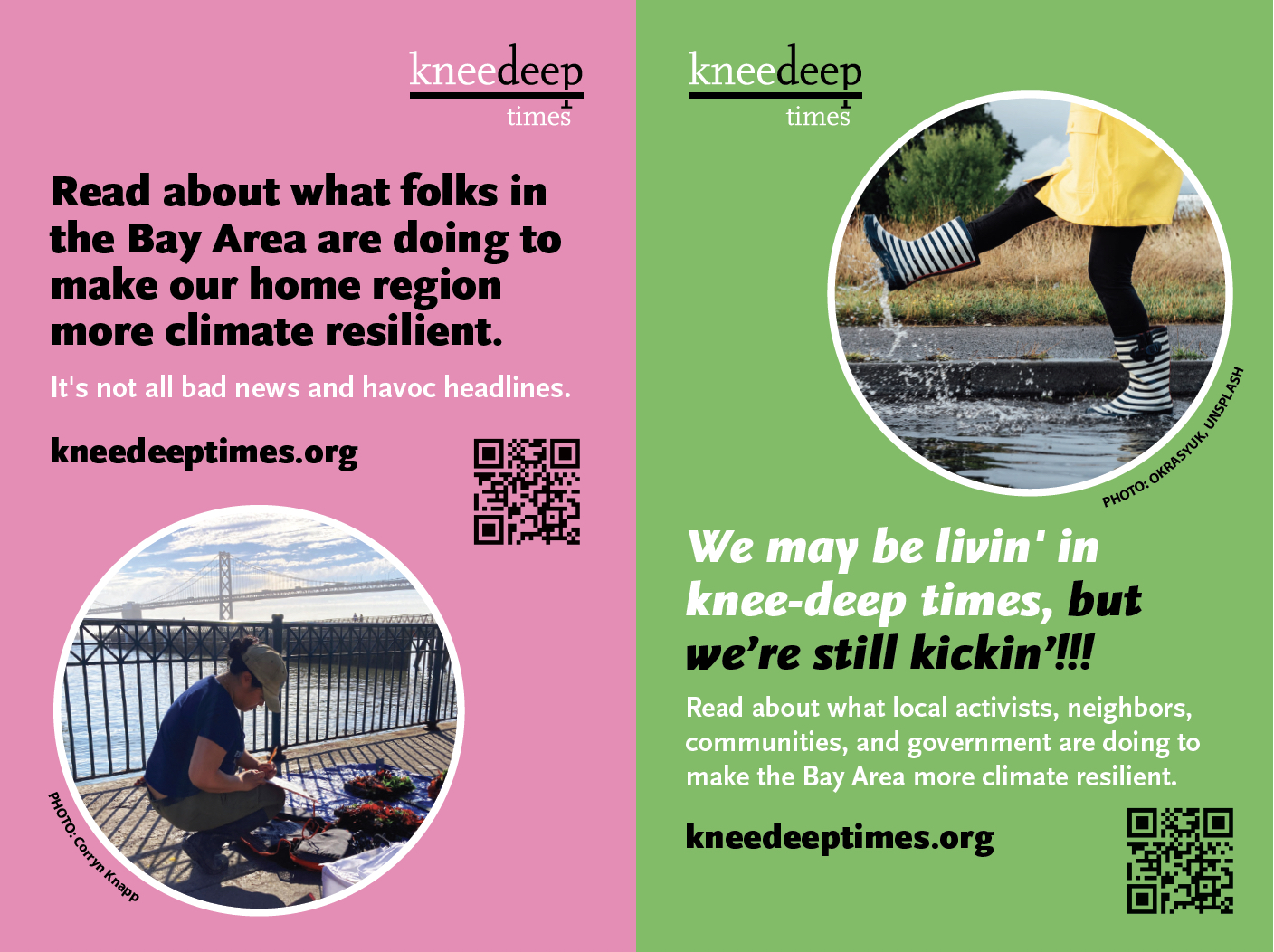 2 postcards describing kneedeeptimes