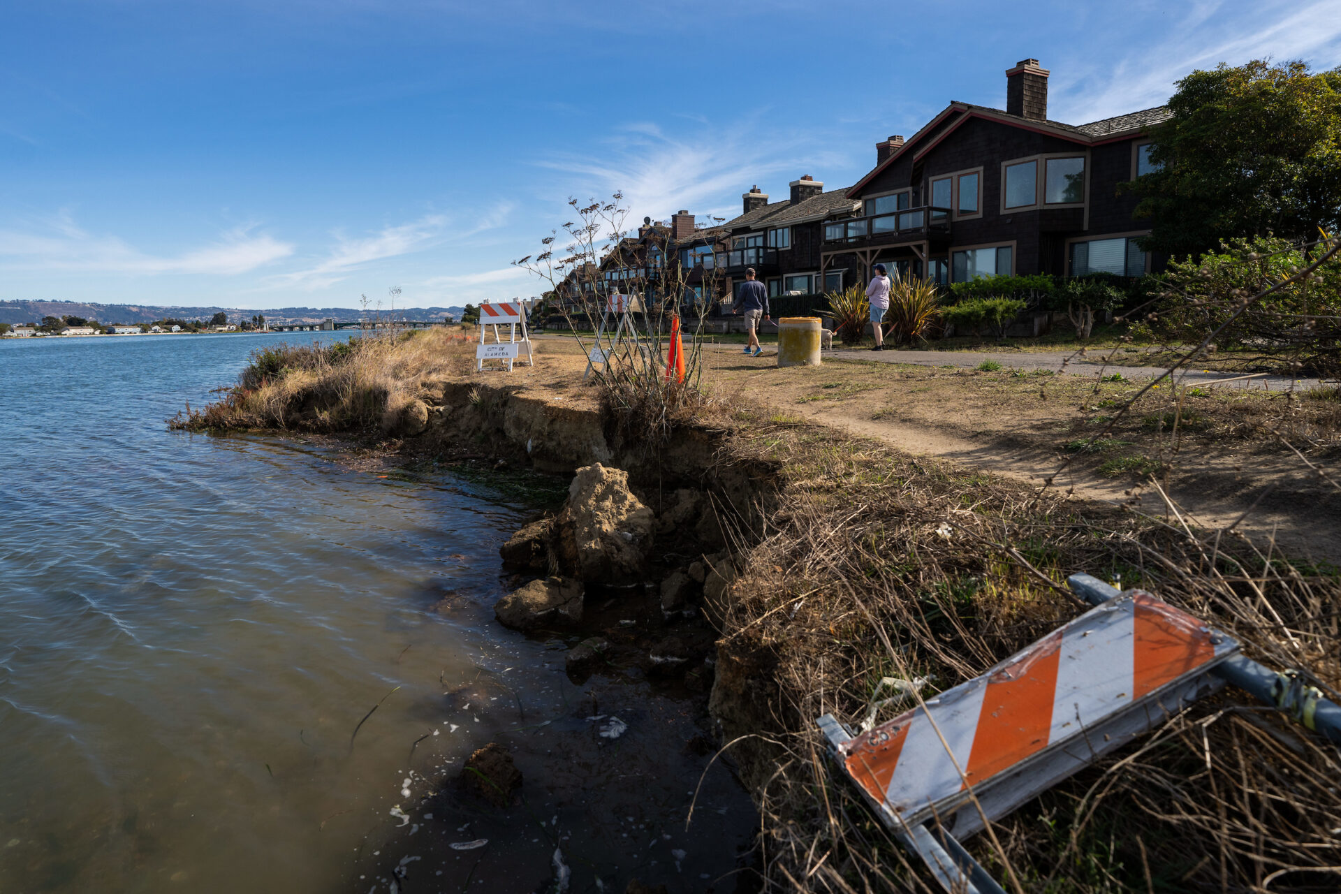King tide along Alameda shoreline.