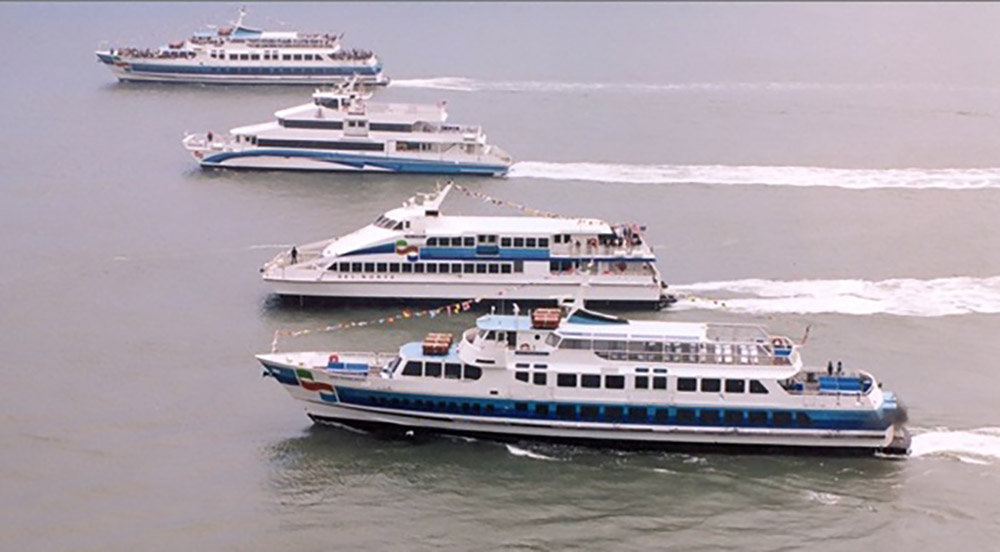 Four Golden Gate ferries.