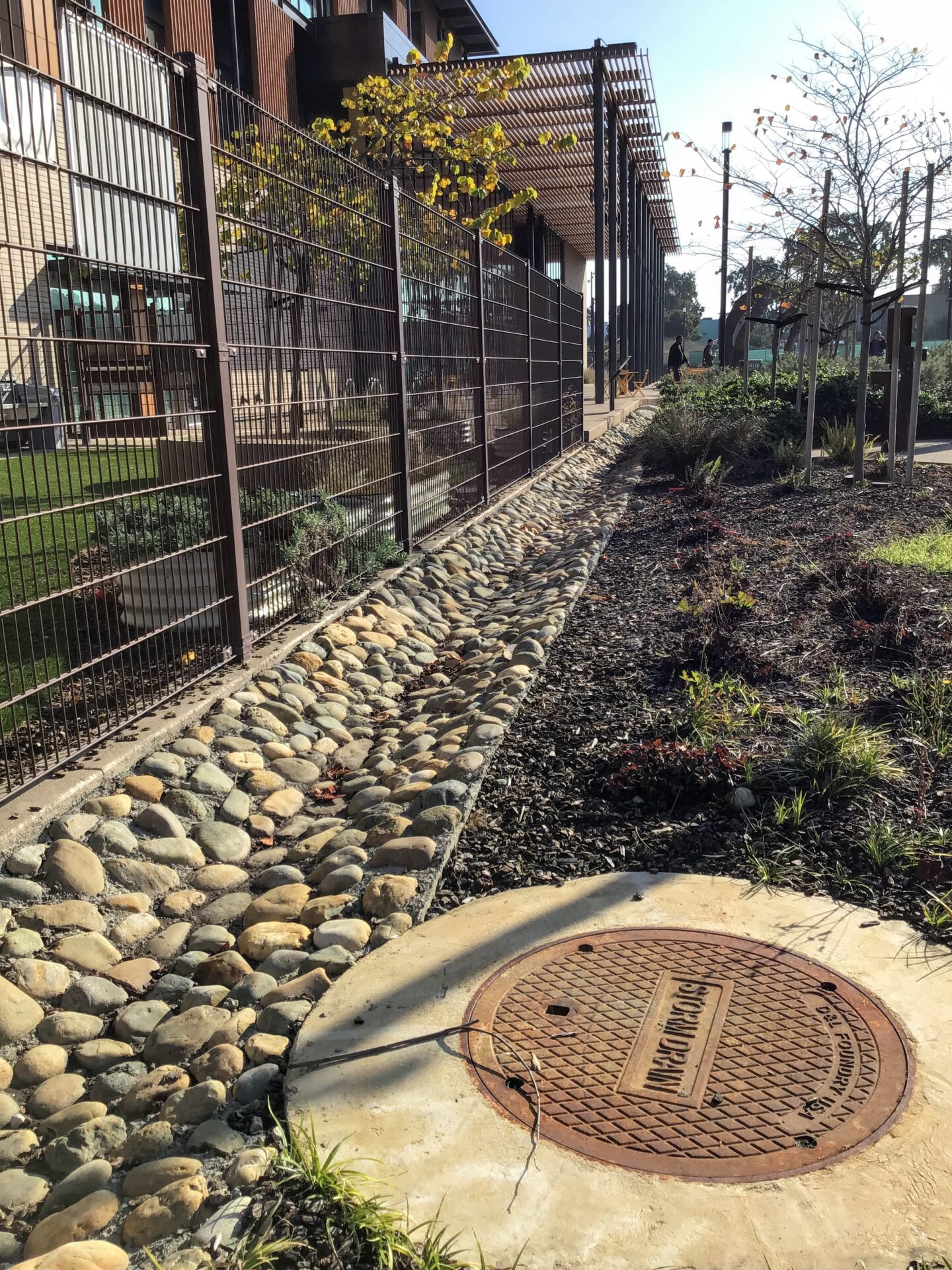 Stormdrain and swale at Southeast Community Center. Photo: Ariel R Okamoto
