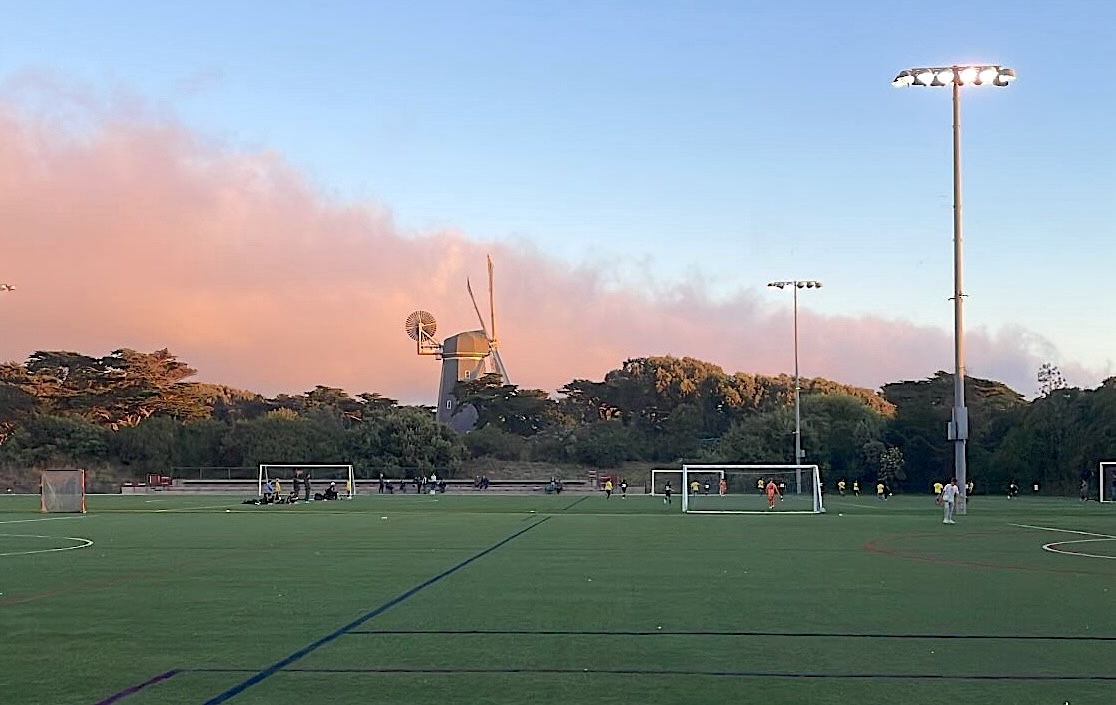 Crealock and McCarthy at a local stable near Fairfax, where beloved horses remain at risk in a fast-moving fire. 