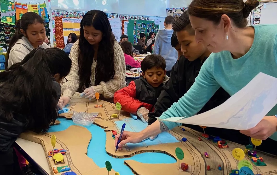 photo of students and teacher in marin county