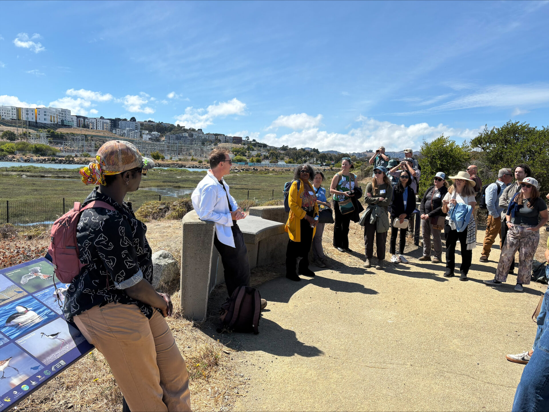 Group of leaders tour Heron's Head project in San Francisco.